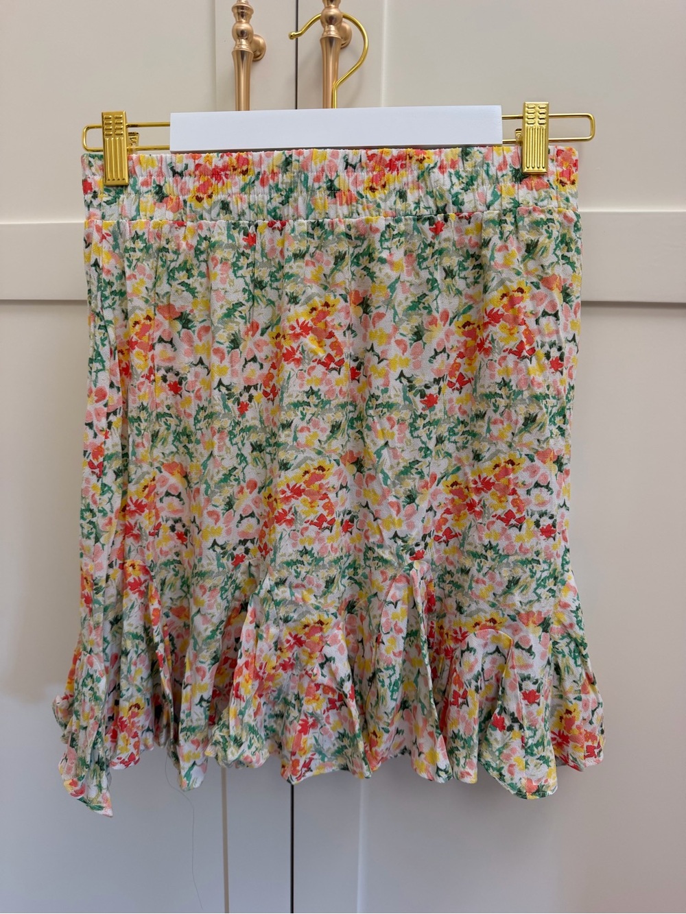 Women's LOFT Floral Mini Skirt in Pink, Green & Yellow